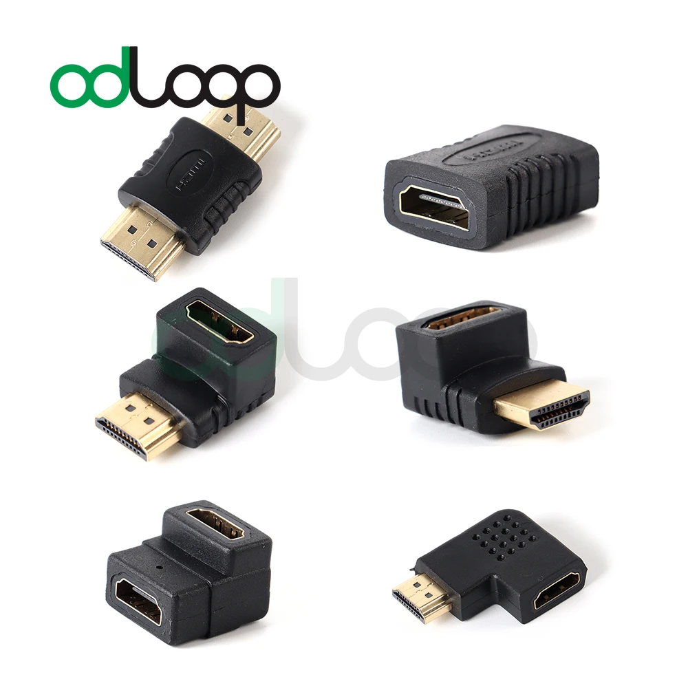 ODLOOP HDMI Converter 90 Degree and 270 Degree Right Angle Male to Female Adapter Coupler Adaptor 3D&4K Supported