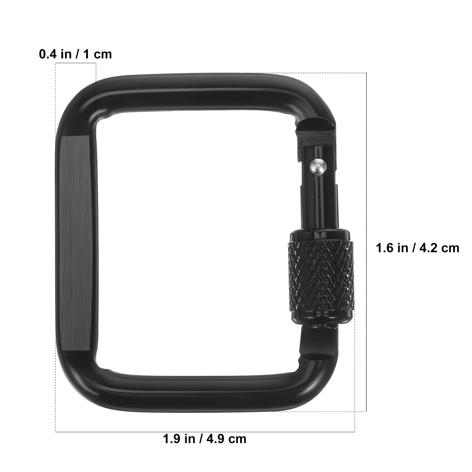 

6Pcs Metal Locking Carabiner Clips Flat Square Shape Secure Keychain Holder for Backpacks Shoes Tools Climbing Accessories Use