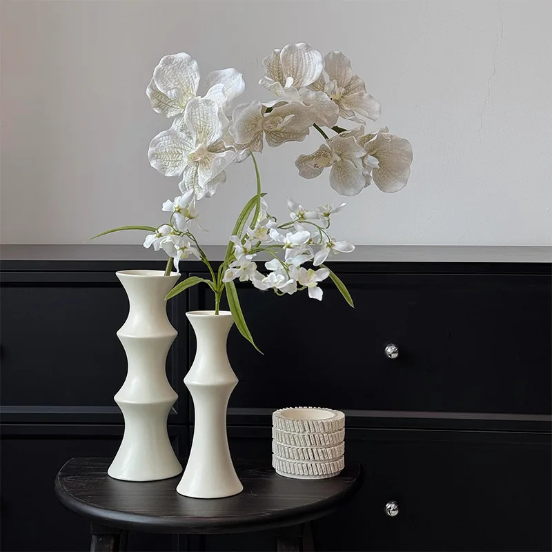 Bamboo Vase, Ceramic Home Decoration, Flower Arrangement, High-end Sense, Niche, Light Luxury Ceramic Vase, Desktop Floral Ware