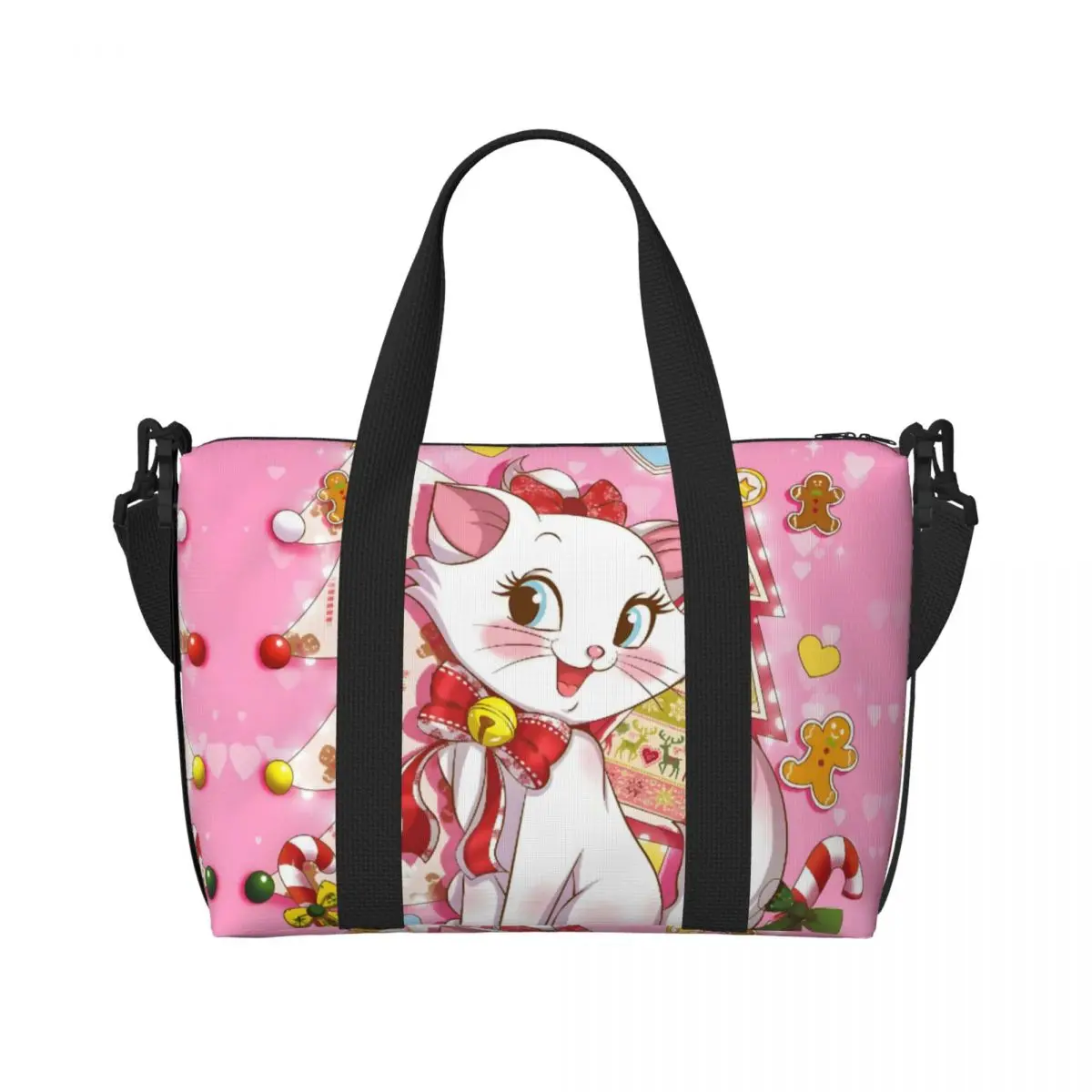 

Custom Marie Cat Tote Bag Women Large Capacity Funny Animal Pattern Gym Beach Shoulder Travel Bag