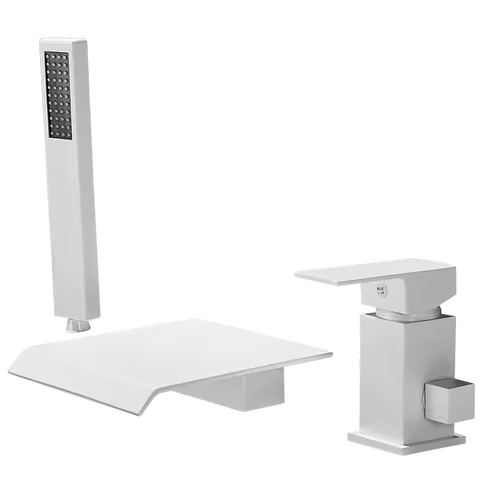 Waterfall Bathtub Faucet Deck Mounted 3 Holes Bathroom Tub Sink Mixers with Handshower Widespread Bath Tub Tap Gold/Black/Gold