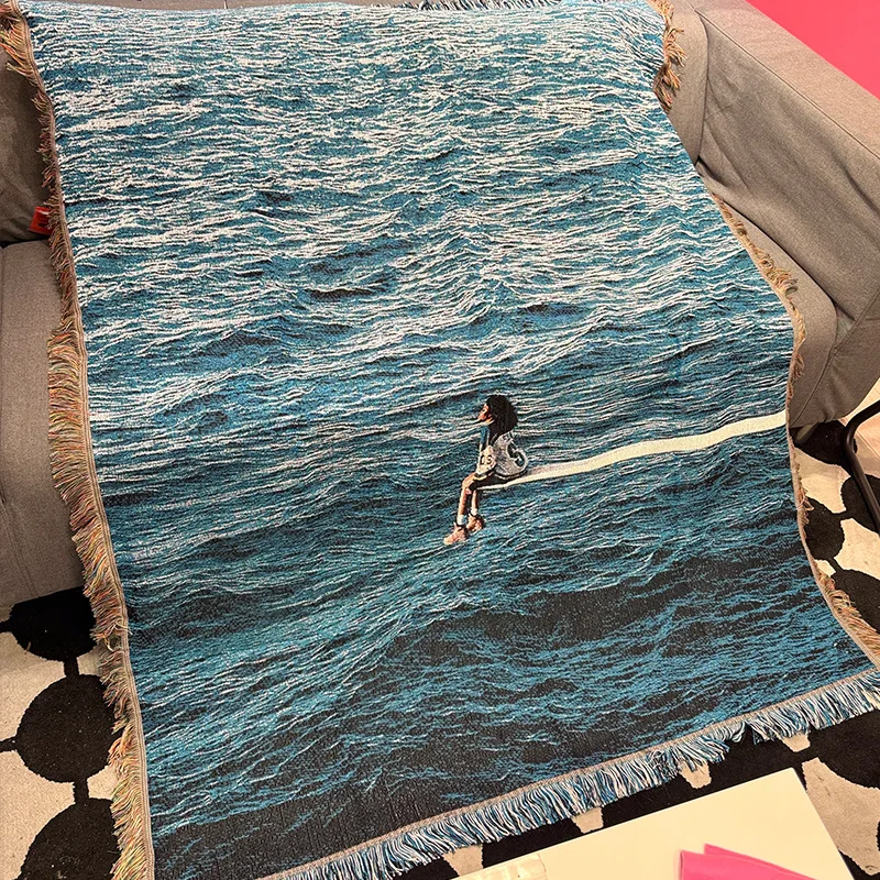 

130*160 блестящее роскошное пейзажное одеяло с принтом галактики, украшение, ткань, уличное одеяло для кемпинга, диван, гобелен