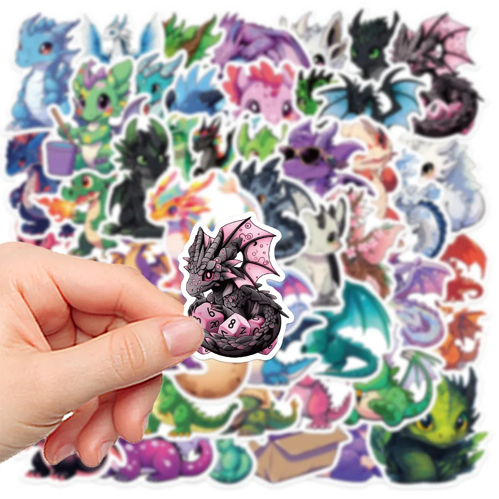 50pcs Cartoon Dragon Series Graffiti Stickers Suitable for Helmets Desktop Wall Decoration DIY Sticker Pack Wholesale