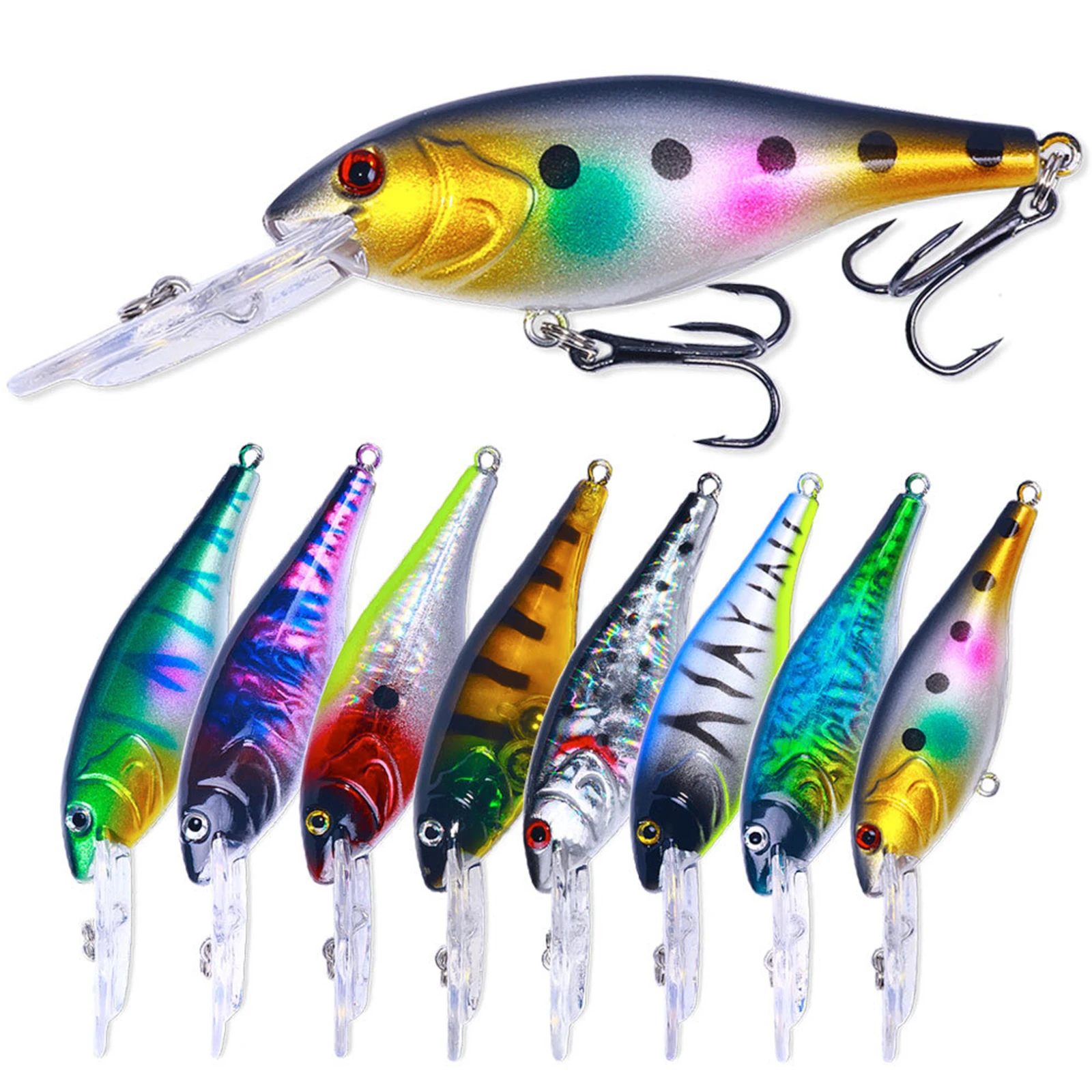 New Floating Mino Luya Bait With Sharp Hook Fluorescence Scissor Soft Bait Fishing Lure Accessories