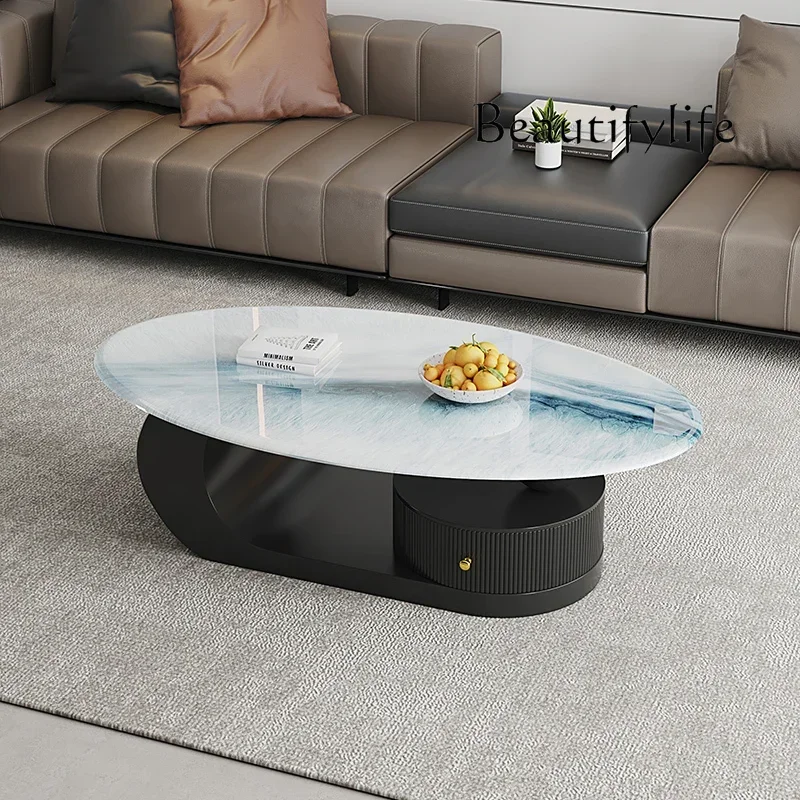 

FG10Tavolino minimalista italiano soggiorno semplice moderno nuova luce di lusso ovale moda creativa
