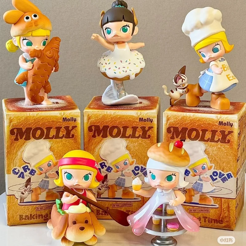 New Genuine Blind Box Molly Breadhead Series Figurine Doll Molly Baking Time Carb Lover Mystery Box Collection Decoration Toy