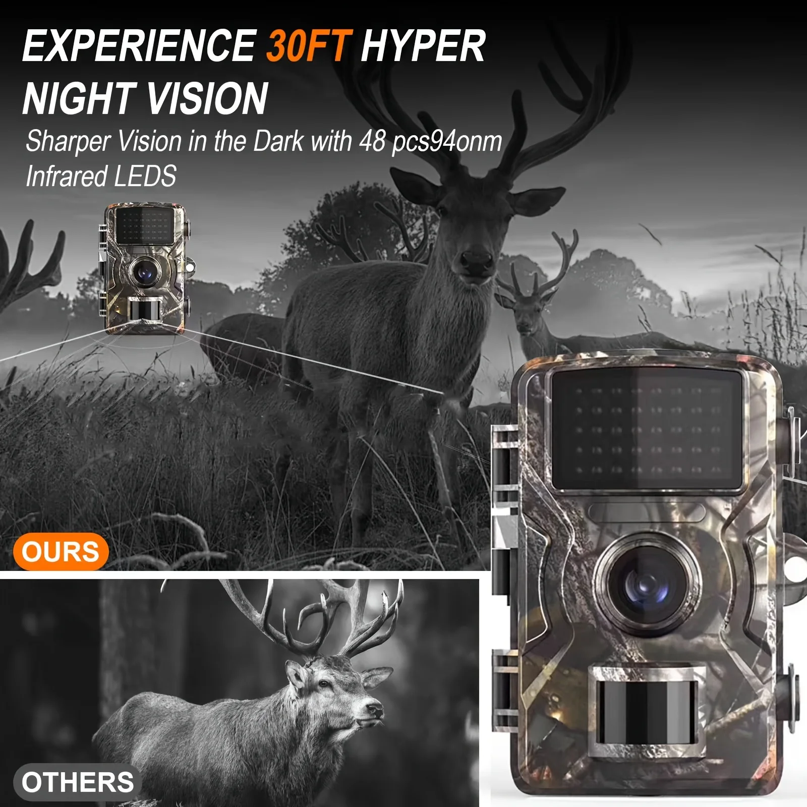 

Камера для охоты и наблюдения за дикой природой с ИК ночным видением, активацией по движению, для использования на улице, для отслеживания дикой природы