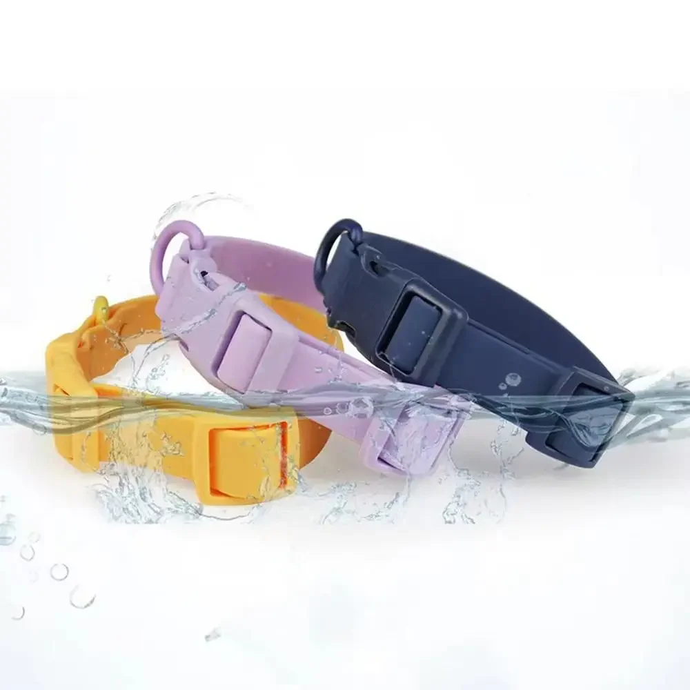 Elastic Webbing Pet Collar Adjustable Pet Identification Waterproof Dog Collar Rustproof Washable Safety Buckle Chain Outdoor