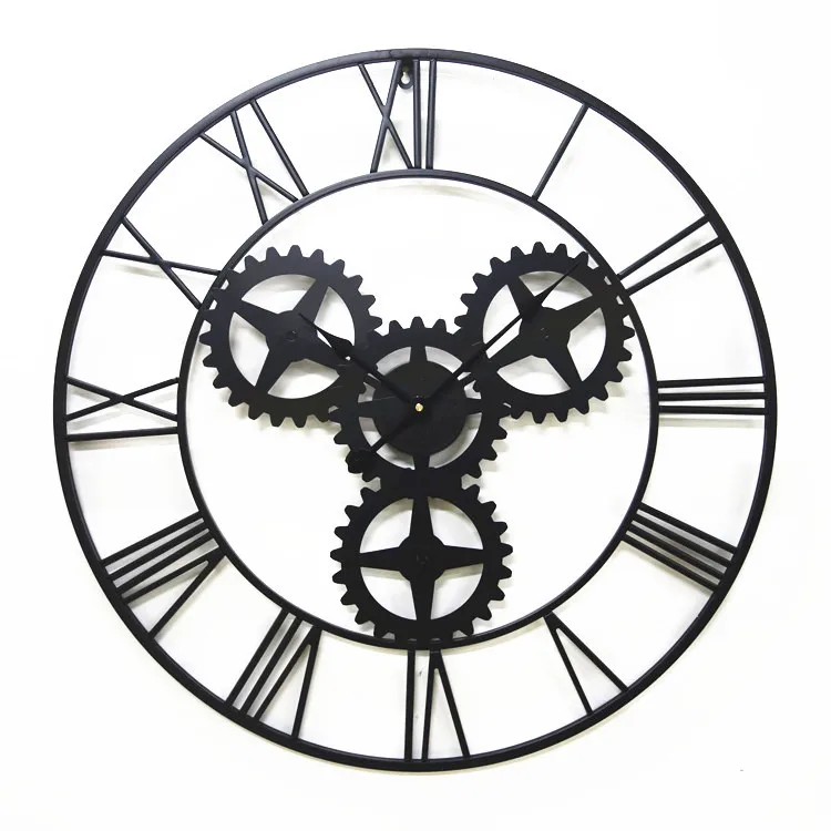 

Old metal wall American wall clock industrial wind gear