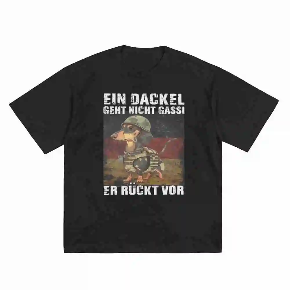 Dachshund Train Energetic Dachshunds Short Sleeve Tee 100% Cotton T-Shirt