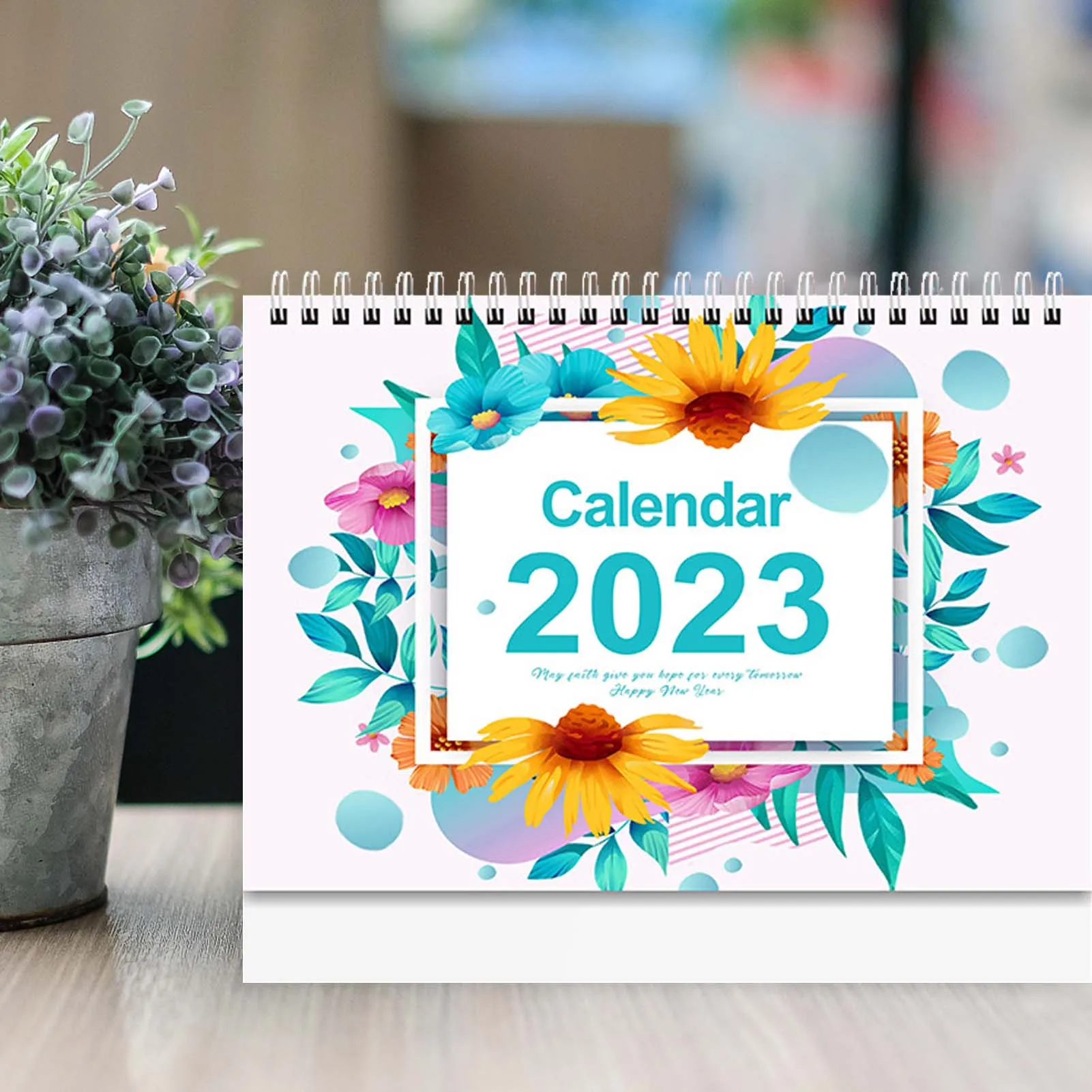 Creatieve Kalender 2023 Kleine Engels Kalender Loopt Van Januari 2023 - December Desktop Maandelijkse Kalender Met Flip Ontwerp