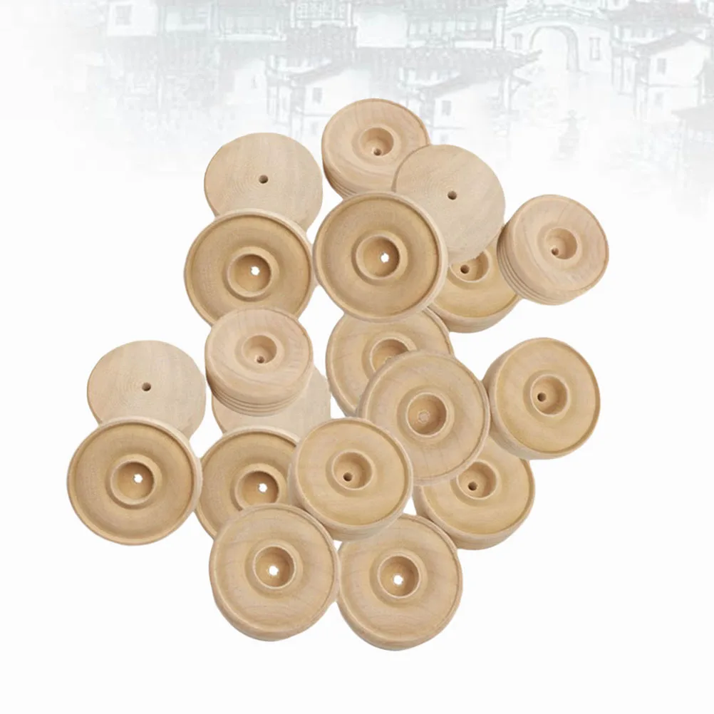 

30 Pcs Wood Wheels Crafts Supplies Durable Safe DIY Toy Accessories Handmade Cars Wooden Material Sewing Tools