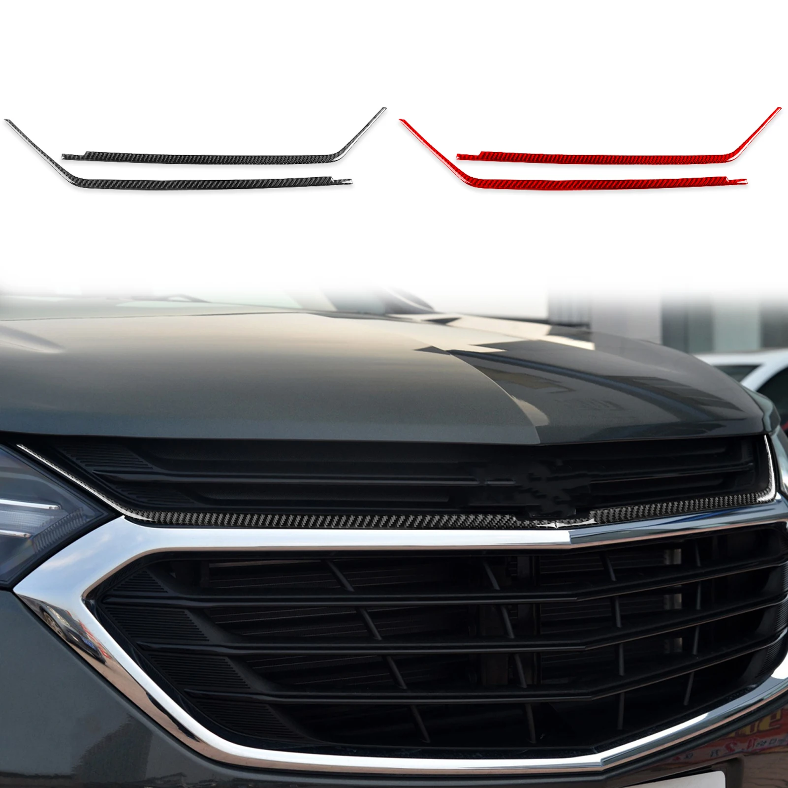 

Real Carbon Fiber Car Grille Strips Cover Trim Sticker Decorative Accessories For Chevrolet Tailblazer Equinox 2018—2022