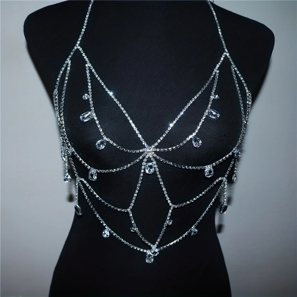 مجموعة شورت من حجر الراين الكريستالي اللامع ، مجوهرات حفلات النادي الليلي الرومانسية ، إكسسوارات الموضة الفاخرة