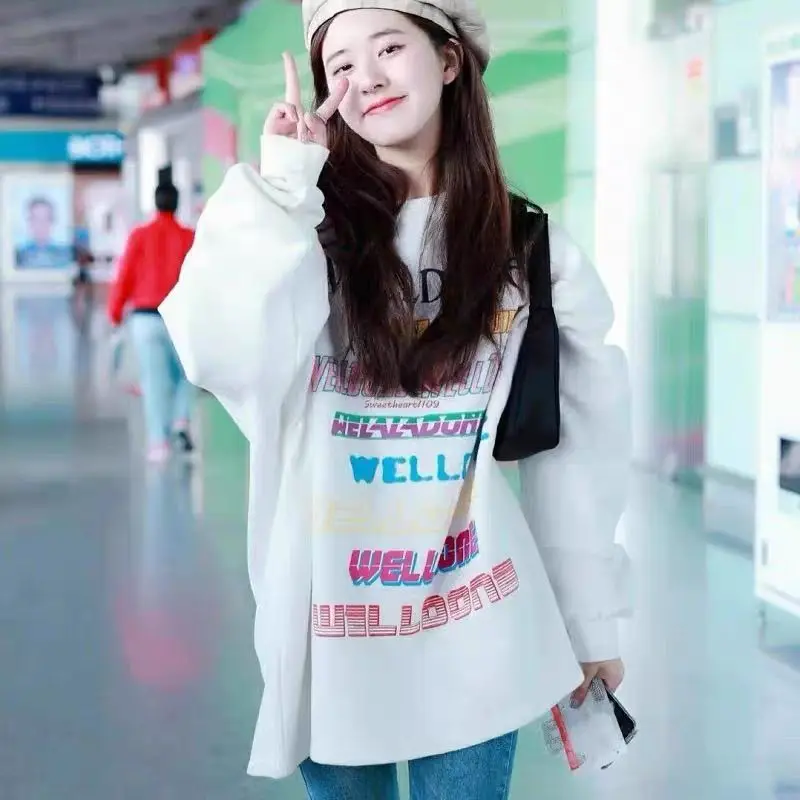 WE11DONE Neon Letter Print Sweatshirt Colorful Graphic Long Sleeve Pullover Streetwear Unisex Top