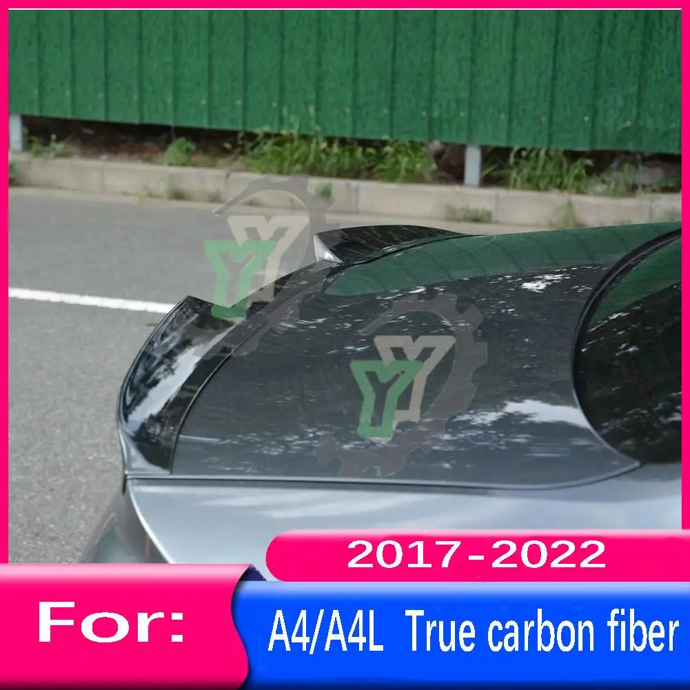 For Audi A4/A4L 2017 2018 2019 2020 2021 2022 TFSI True carbon fiber Car Rear Roof Trunk Spoiler Lip Window Wing