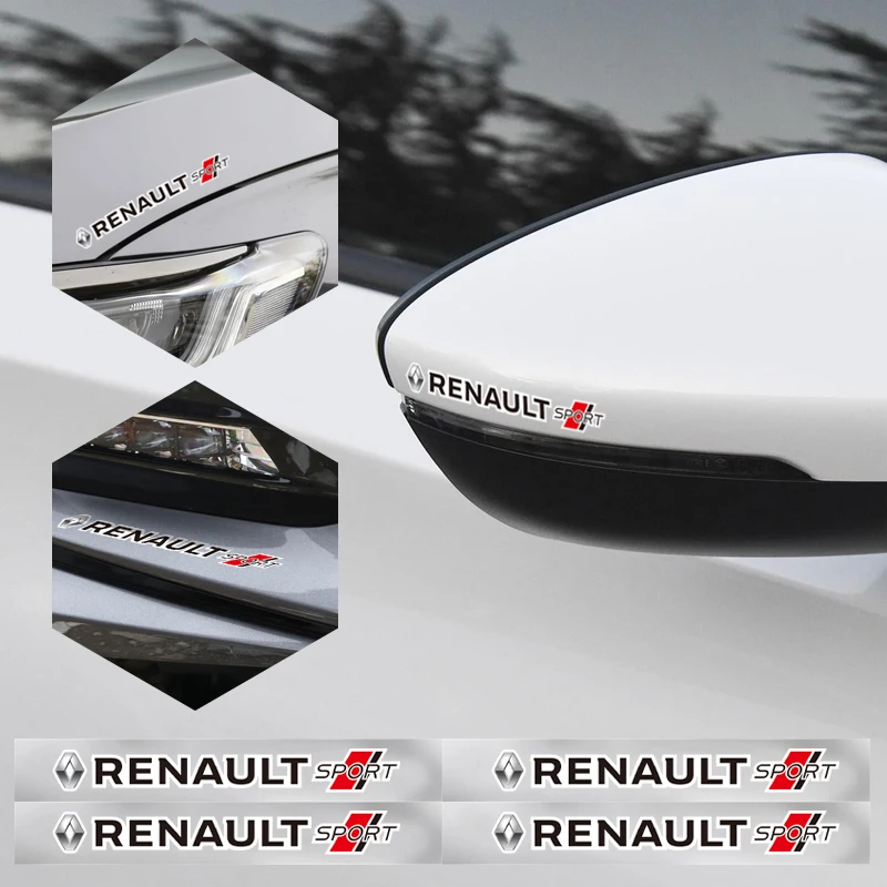 4 قطعة شعار السيارة ملصقات مرآة الرؤية الخلفية ممسحة الشارات اكسسوارات لرينو RS ميجان 2 3 4 ترافيك ذات المناظر الطبيعية الخلابة كليو كابتور توينغو