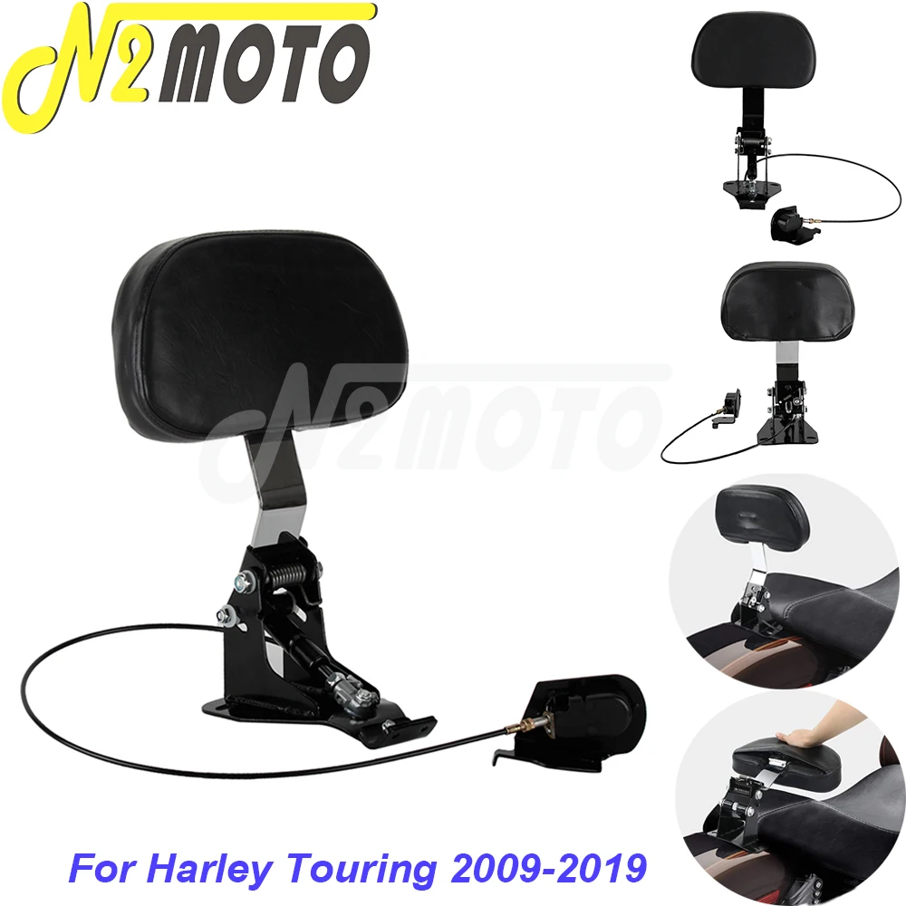 

Motorcycle Front Driver Rider Backrest Mounting Kit Black For Harley Touring Road King Street Glide FLHR FLHX FLTRX CVO 2009-19