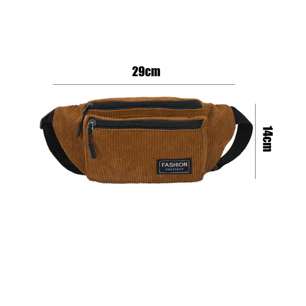 Corduroy Women\'s Waist Bag Small Canvas Ladies Shoulder Crossbody Bags for Women Fanny Pack Fashion Phone Female Chest Bag