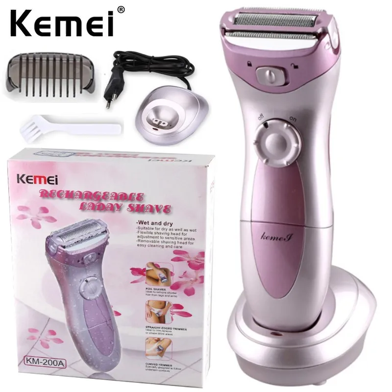 

Kemei KM - 200A Electric Hair Remover Women Body Shaver Used Wirelessly Instant Pain Safe Epilator Facial Hair Removal Kit