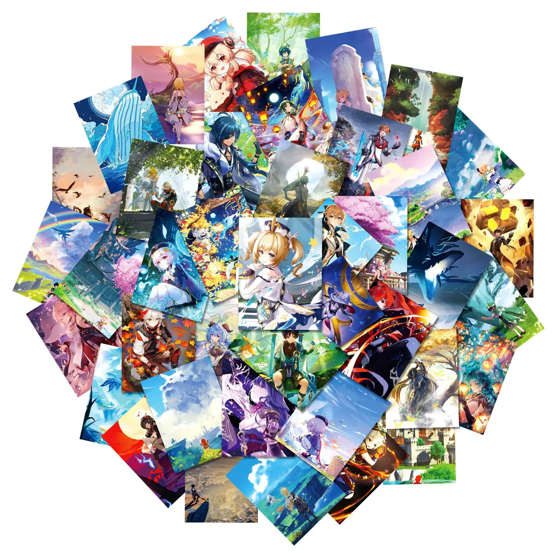 50PCS Cartoon Genshin Impact Sticker Graffiti iPad Luggage Laptop Car Computer Pattern Scrapbook Toy Decoration