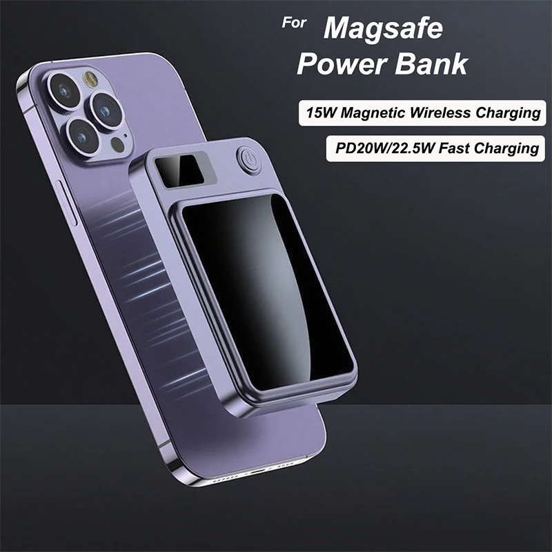

Mini Magsafe Power Bank 20000mAh Magnetic Wireless 22.5W Fast Charger Powerbank For iPhone 16 15 Samsung Huawei Xiaomi Poverbank