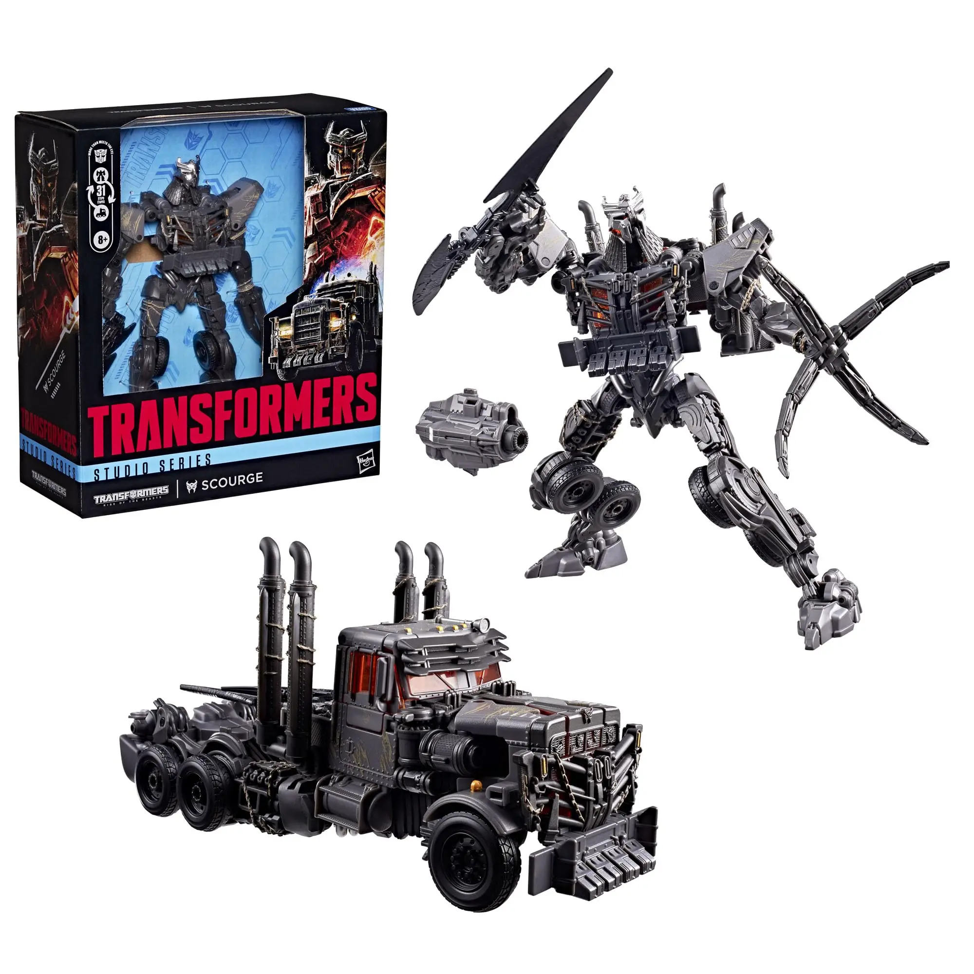 Hasbro Transformers Studio Series Rise of the Beasts Scourge, figurine de collection transformable de classe Leader de 8,5 pouces G2189