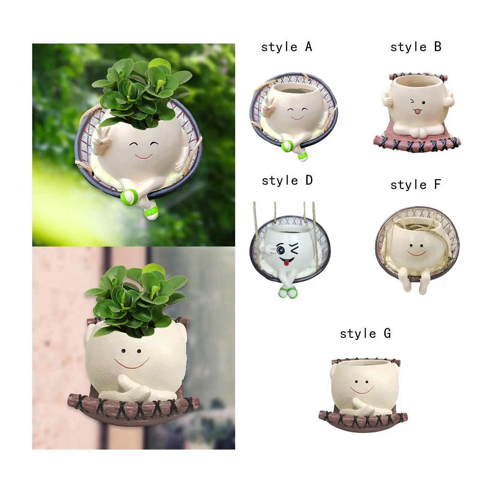 

Hanging Flower Pot Smile Face Swinging Chair Flower Pot Cute Organizer Pot