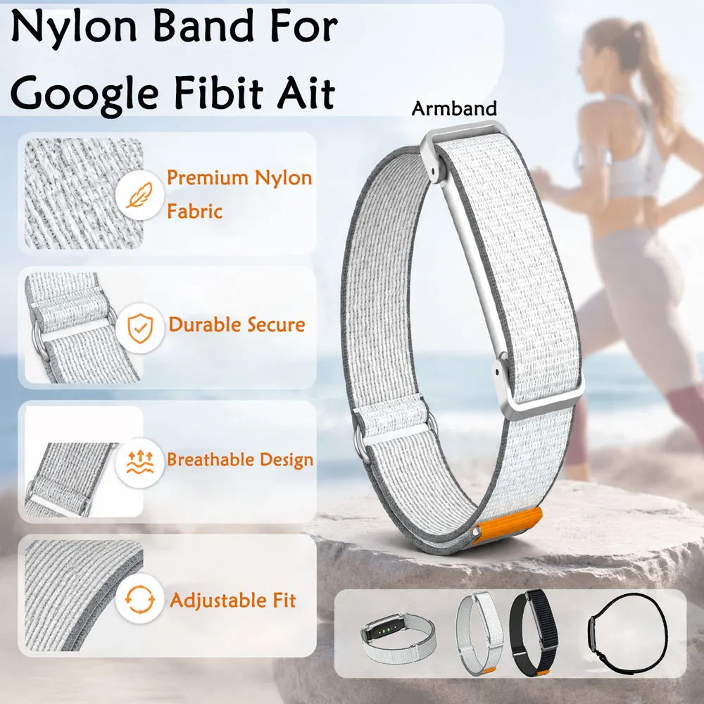 Nylon Armband Metal Frame for Google Fitbit Air Metal Buckle Breathable and Skin-friendly for Google Fitbit Air Wear All Day