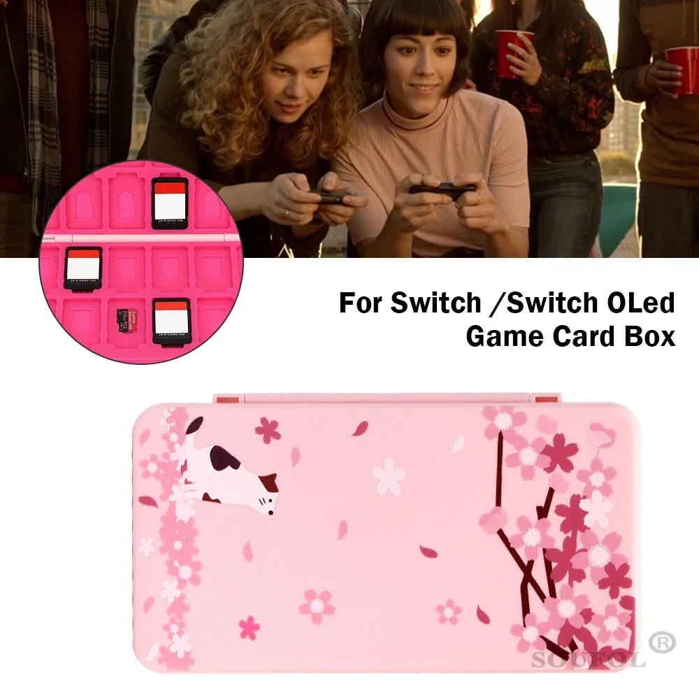 24 in 1 Cute Magnetic Game Cards Storage Case For NS Switch / Oled / Lite Cartoon TF SD Card Protective Cover Box Accessories view 3