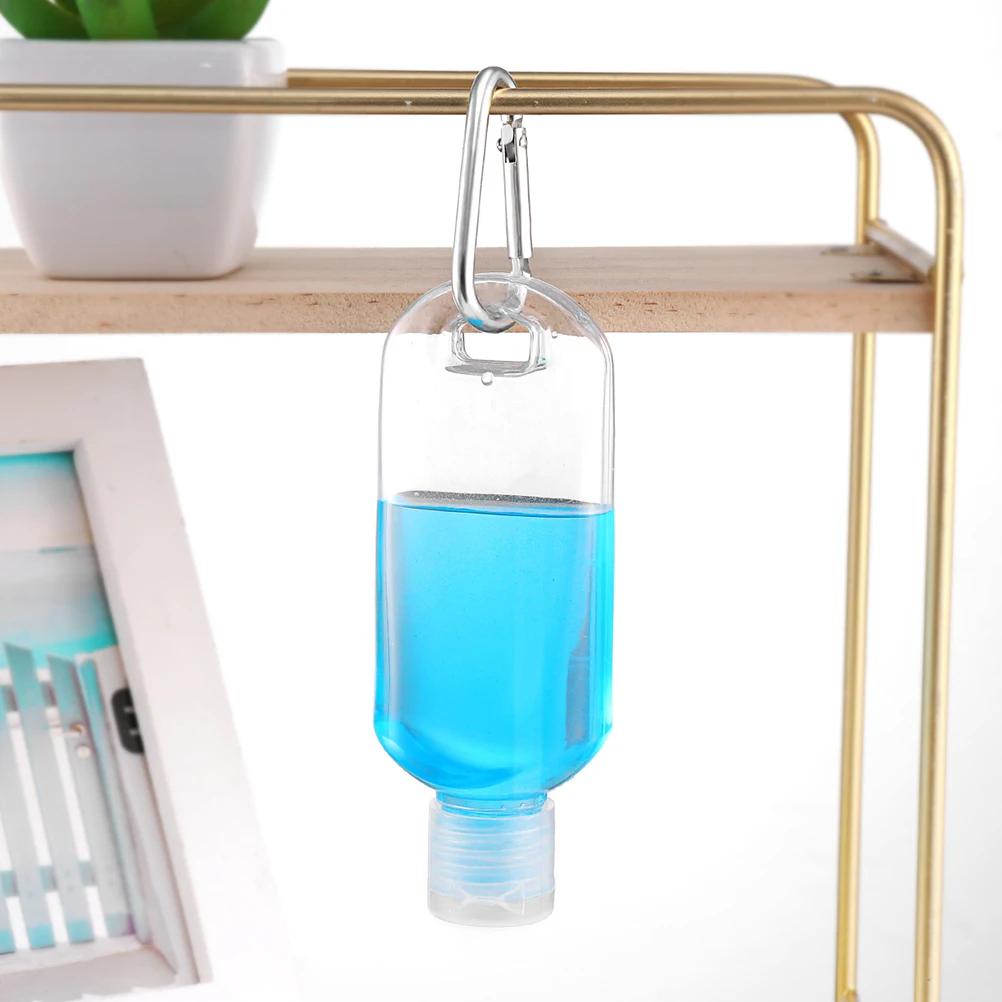 

6Pcs 50Ml Refillable Travel Bottles with Carabiner Hook Leakproof Portable Liquid Organizer for Shampoo Body Wash Face Cleanser