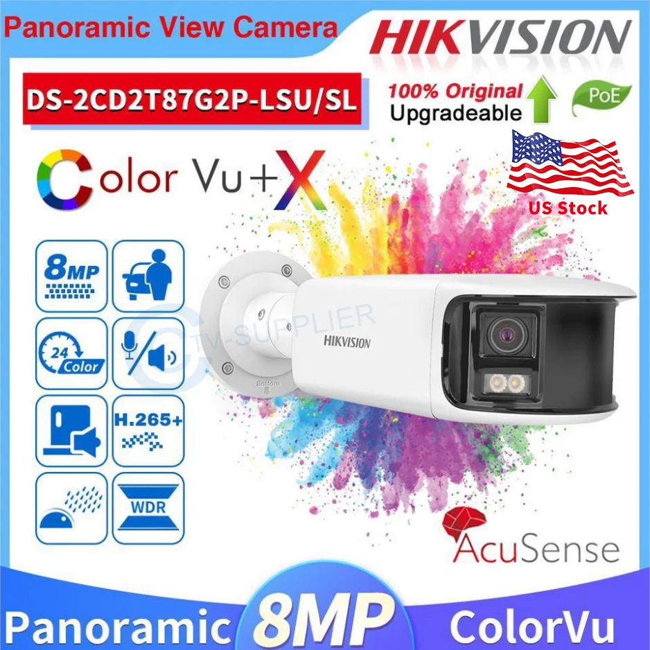 

Hikvision 2-Lens 8MP IP Bullet ColorVu Panoramic