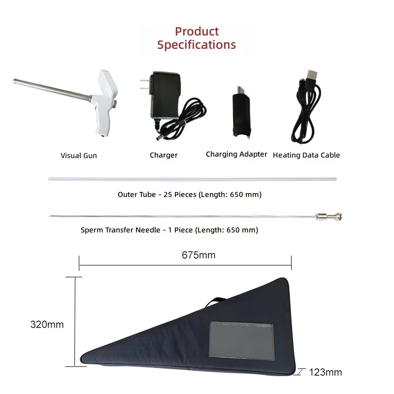 Portable Cattle Insemination Gun, Visual Artificial Insemination Tool for Livestock Breeding, Bull Semen Inseminator