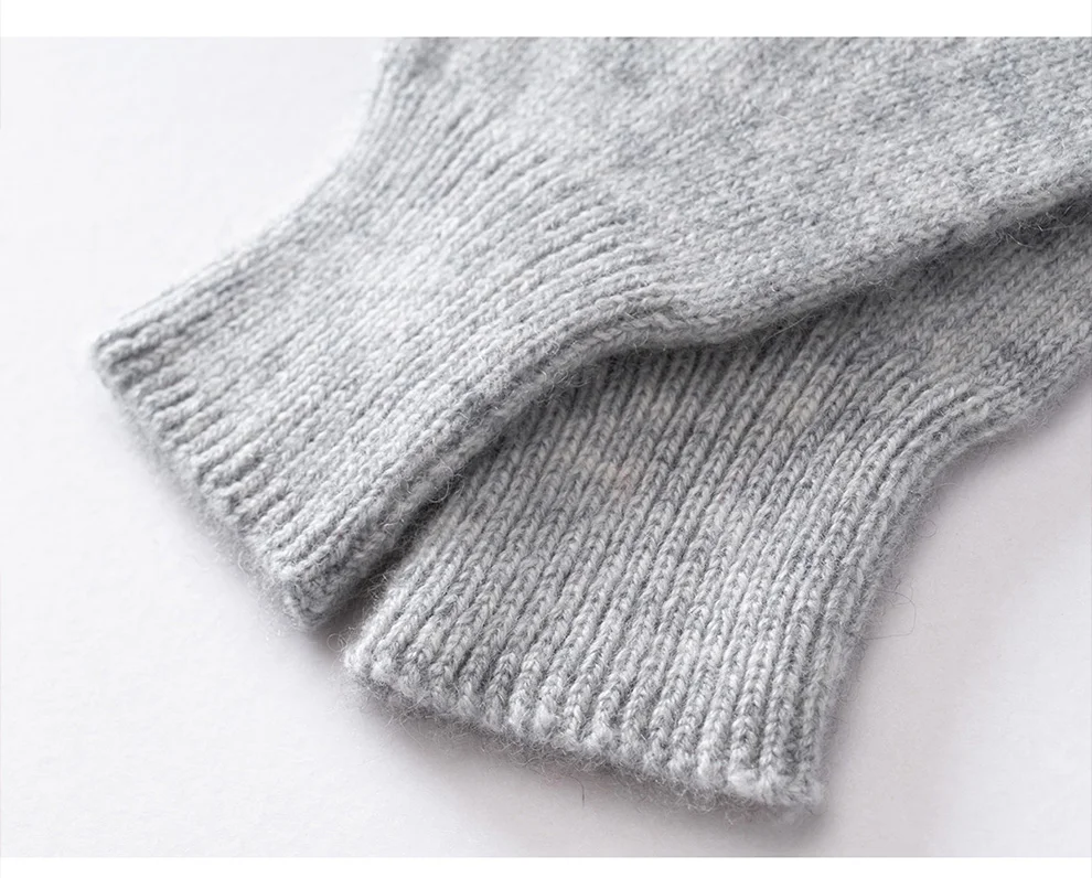 High Quality 100% Pure Cashmere Half Finger Gloves Women Soft Warm With Fourchettes Knitted Gloves For Driving Outdoor Sports