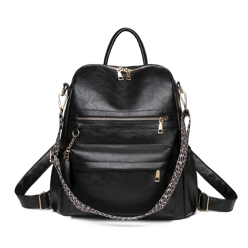 Women High Quality Leather Backpacks Vintage Female Shoulder Bag Tassel Travel School Bags For Girls Schoolbag Removable Strap