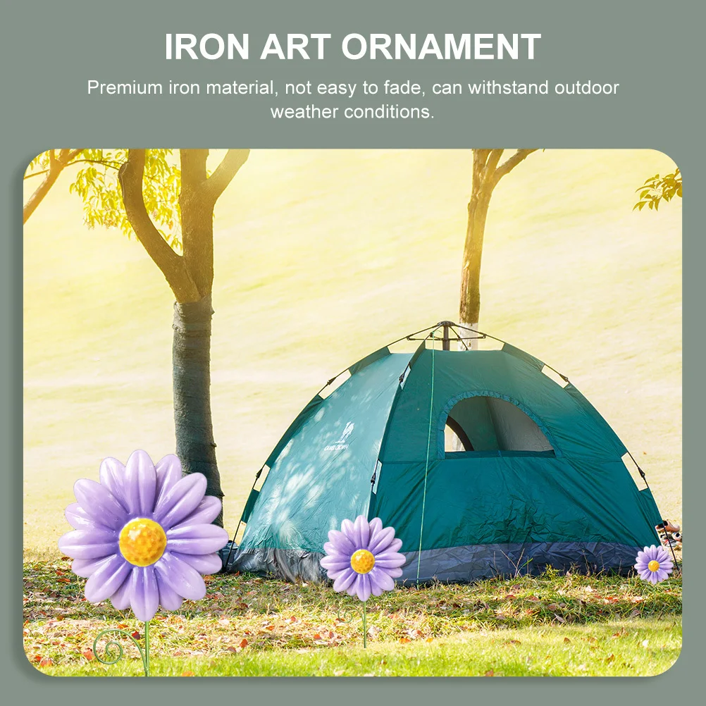 

2Pcs Iron Art Flower Stakes Premium Metal Garden Decor for Outdoor Lawn Yard Patio Spring Decorations Landscape Insert Ornament