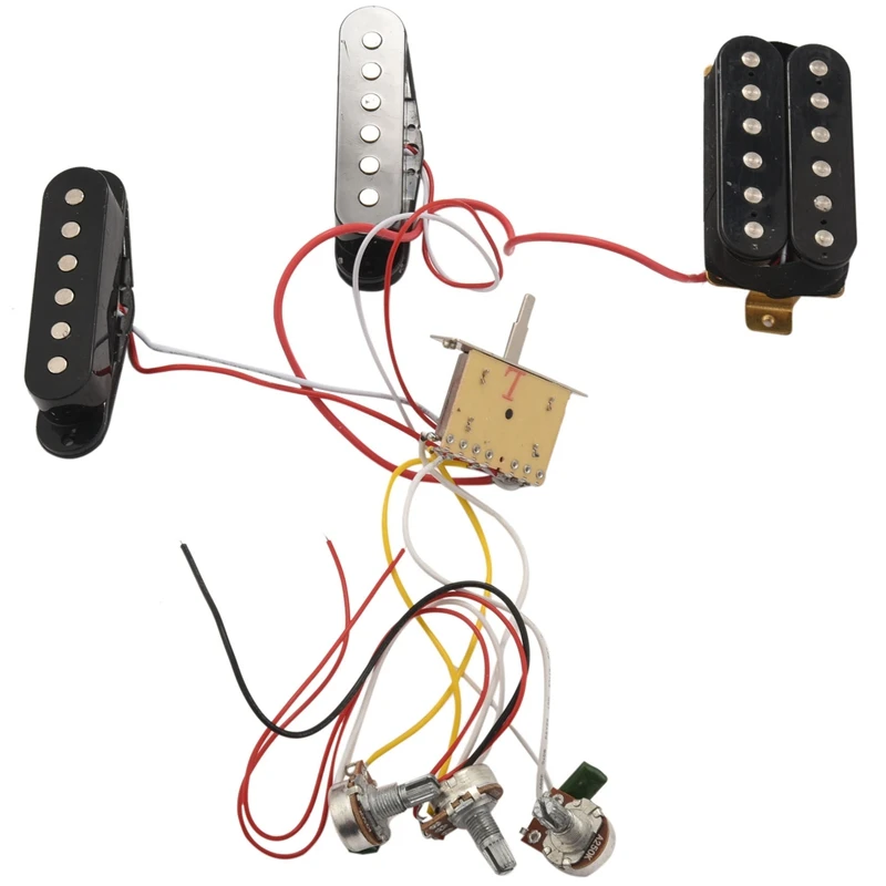 ST Elektrische Gitarre Pickup Kabelbaum Prewired 5-Weg Schalter 2T1V Control SSH Pickup