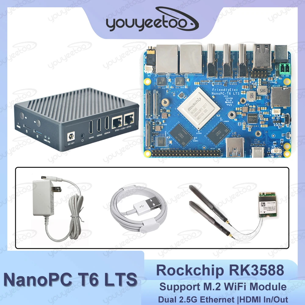 

NanoPC-T6 LTS Development Board For Edge Computing Rockchip RK3588 Dual PCIe 2.5G Ethernet Support OpenMediaVault, FriendlyWrt
