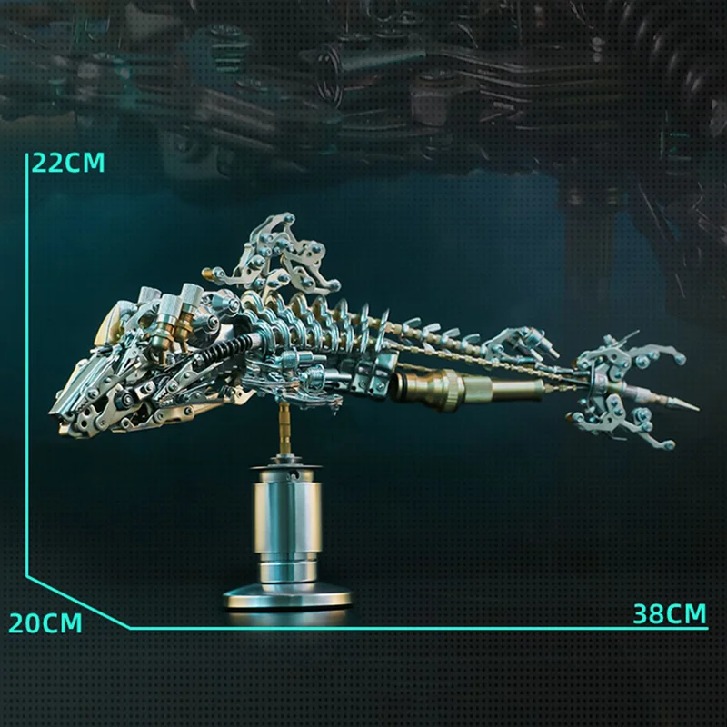 DIY Steam Punk 3D Metal Puzzle Stainless Steel Brass Screw Mechanical Assembly Whale Fish Animal Model Adult Boy Toys Gift