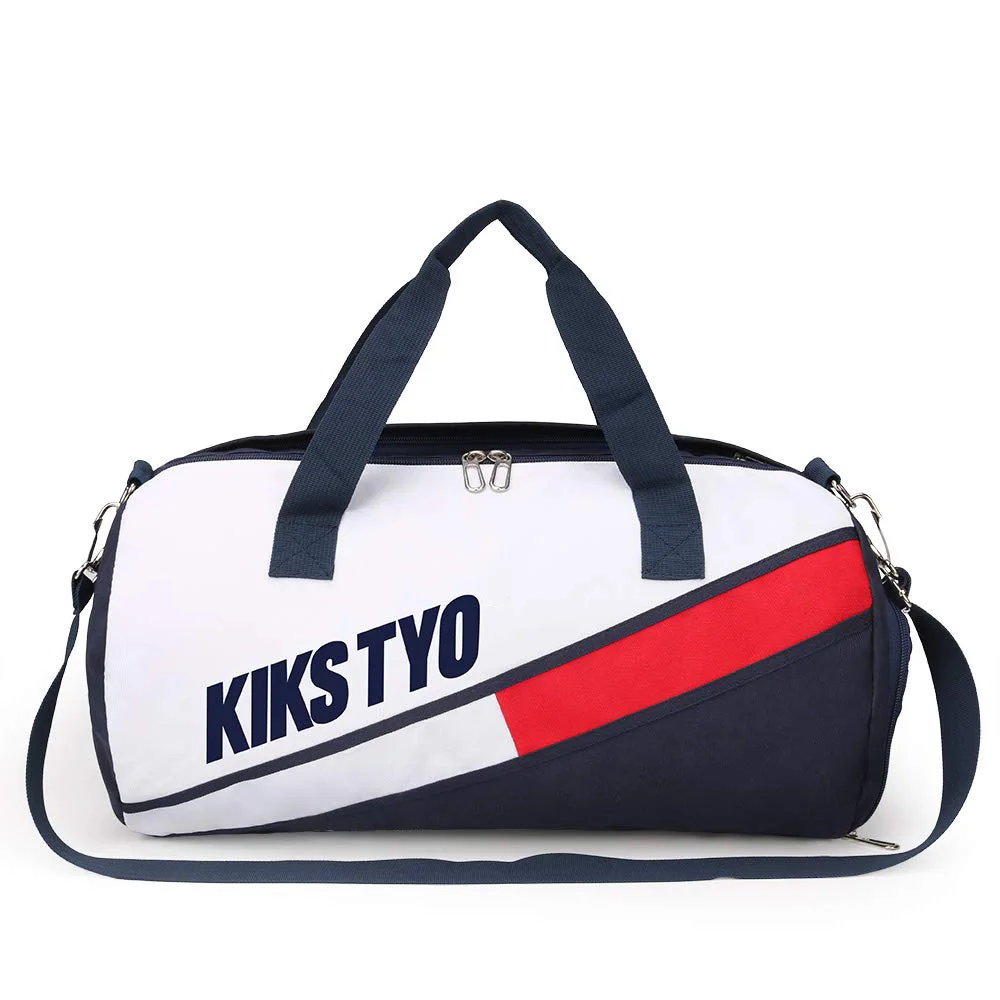 KIKSTYO Water Resistant Sports Gym Travel Weekender Duffel Bag with Shoe Compartment