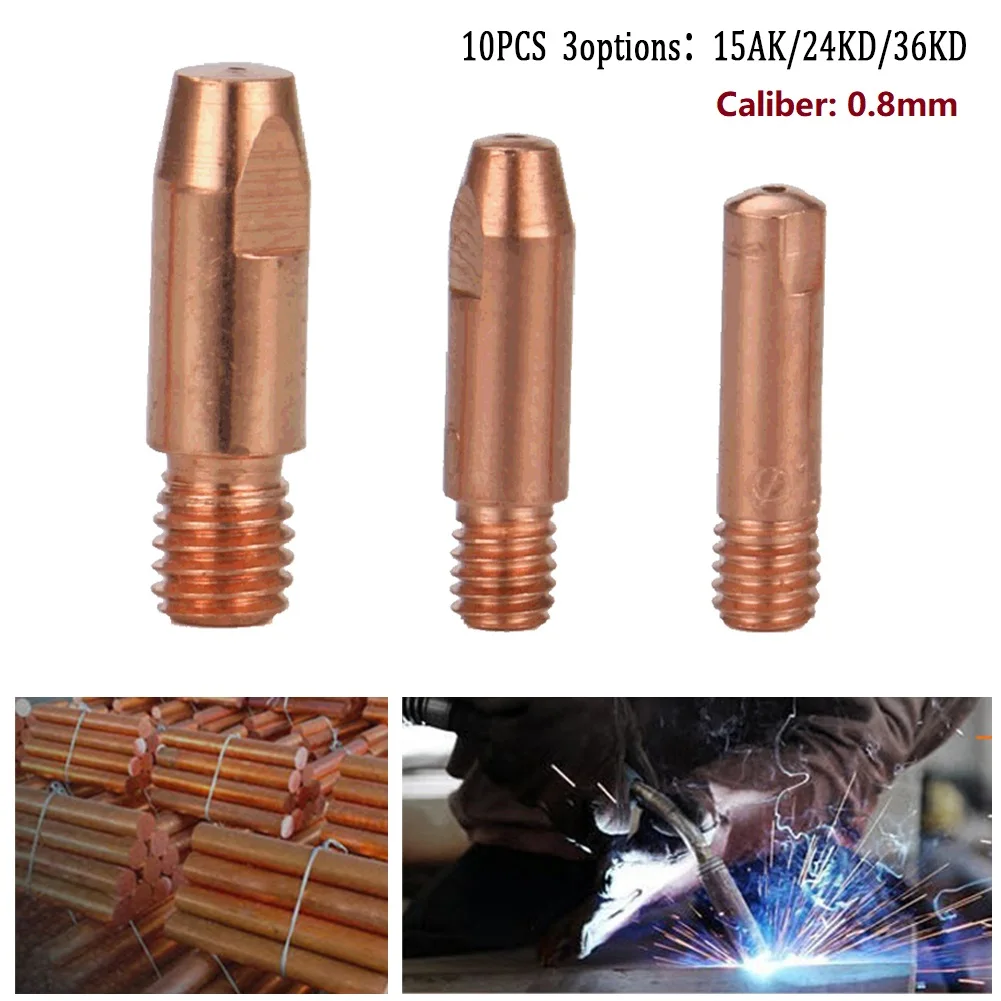 10pcs MIG Welding Nozzle Contact Tips Gas Diffuser Connector Holder Torch Contact Semi-automatic Welding Nozzle M6/M8