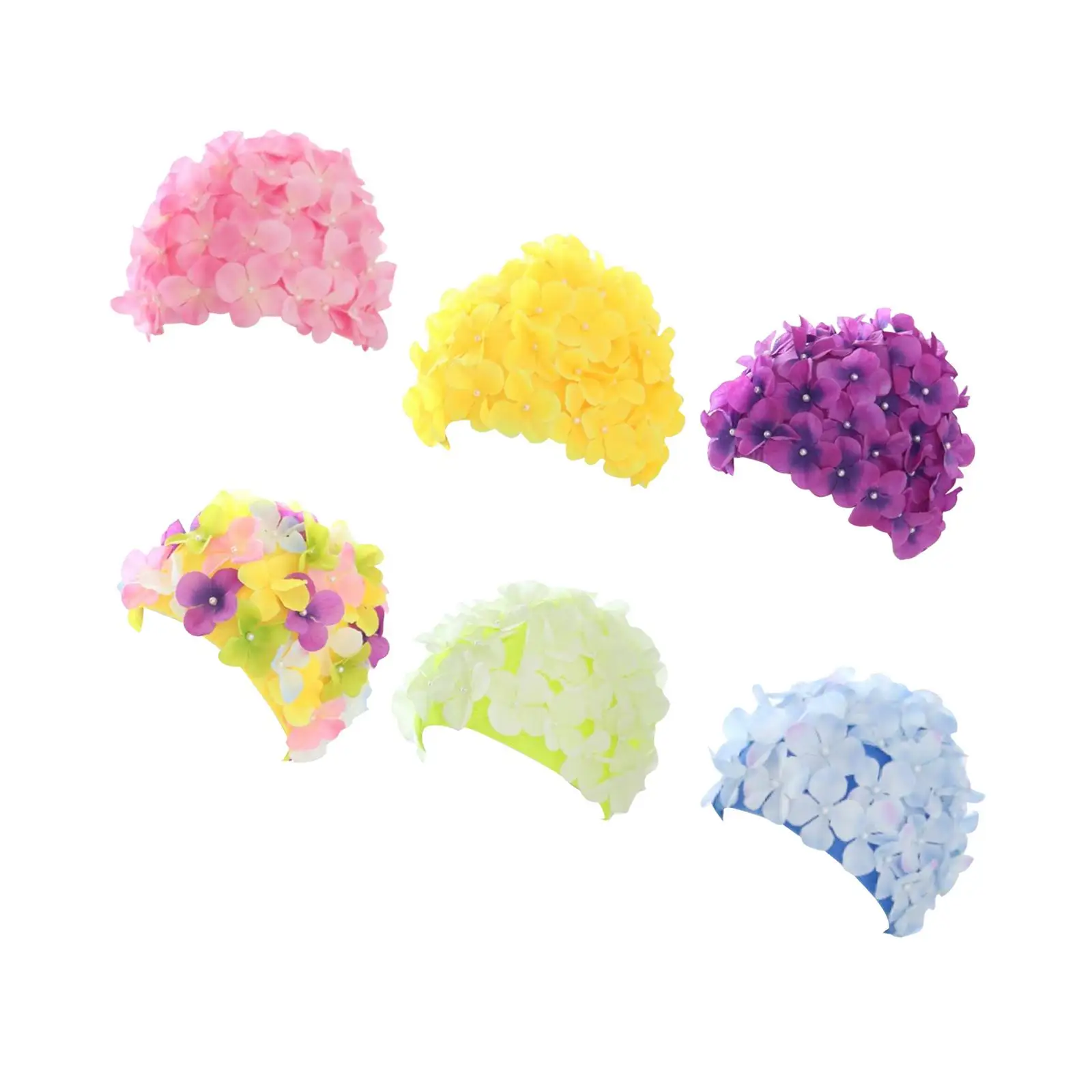 Flower Swim Caps Women Durable Trendy Ladies Soft Bathing Caps for All Levels of