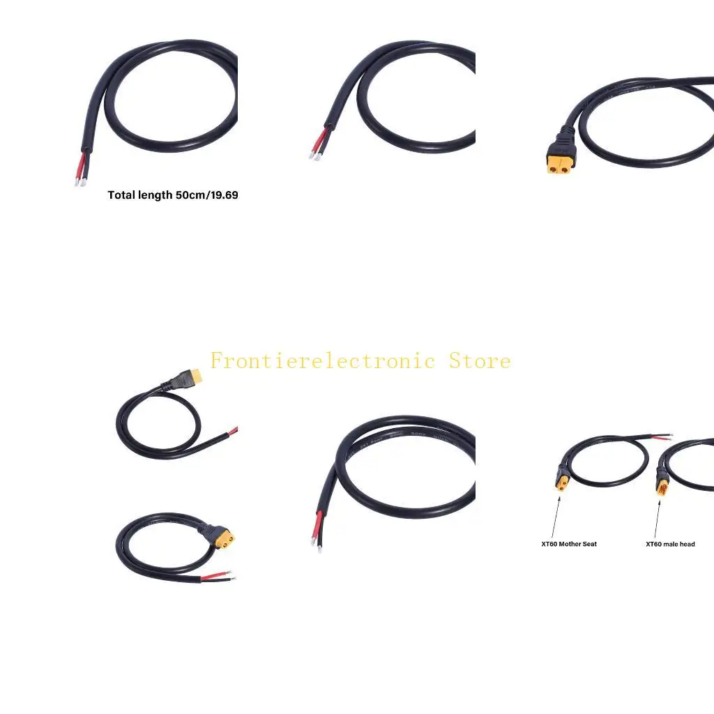 

G8DB Соединительный кабель XT60 длиной 50 см/19,69 дюйма с внутренней резьбой и 2-контактным неизолированным проводом для