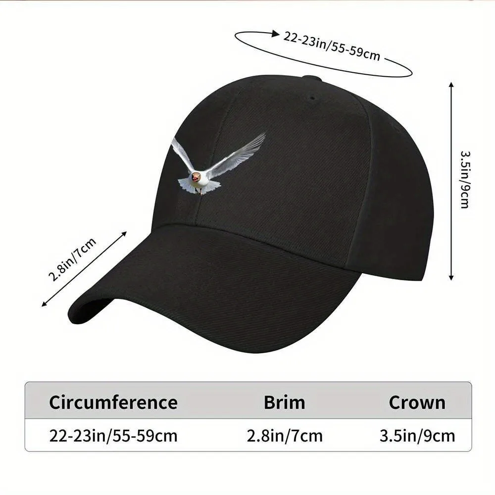 Flying Bird Seagull Print Baseball Cap Adult Unisex Adjustable Outdoor Sports Hat