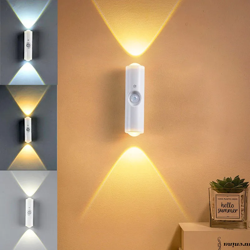 

LED Motion Sensor Night Light 3 Colours Changing Cabinet Decorative Light Rechargeable Cabinet Lamp for Kitchen Wardrobe