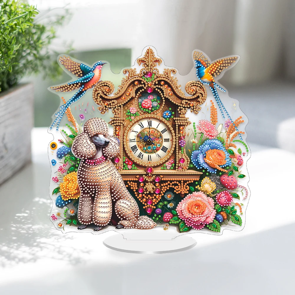 Creative 5D Diamond Painting Clock Art Craft for Home Wall Decor DIY Kit with Unique Shaped Crystals - view 5