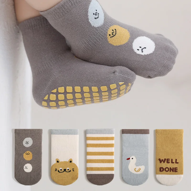 3 Pairs/Lot Autumn Winter Baby Non Slip Soft Floor Sock Cartoon Kids Boys and Girls Indoor Feet Wear