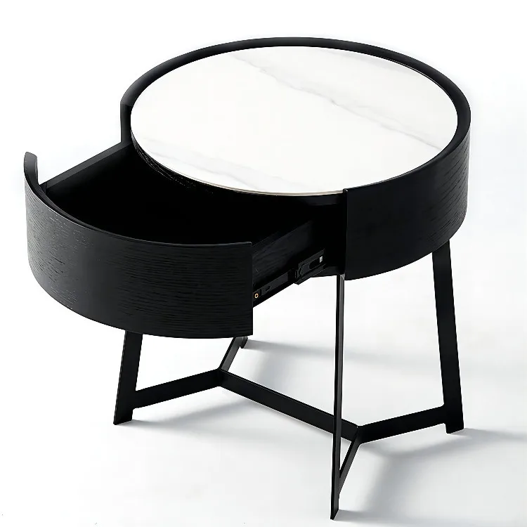 

Minimalist, slate, bedside table, round, solid wood, bedside, creative, bedroom, locker, living room, side table