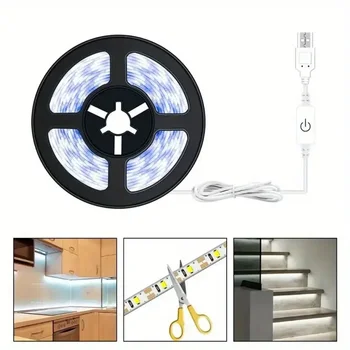 5M USB LED 유연한 5V 테이프 조명 터치 감지 리본 백라이트 룸 캐비닛 조명 거울 밝게 흰색 빛