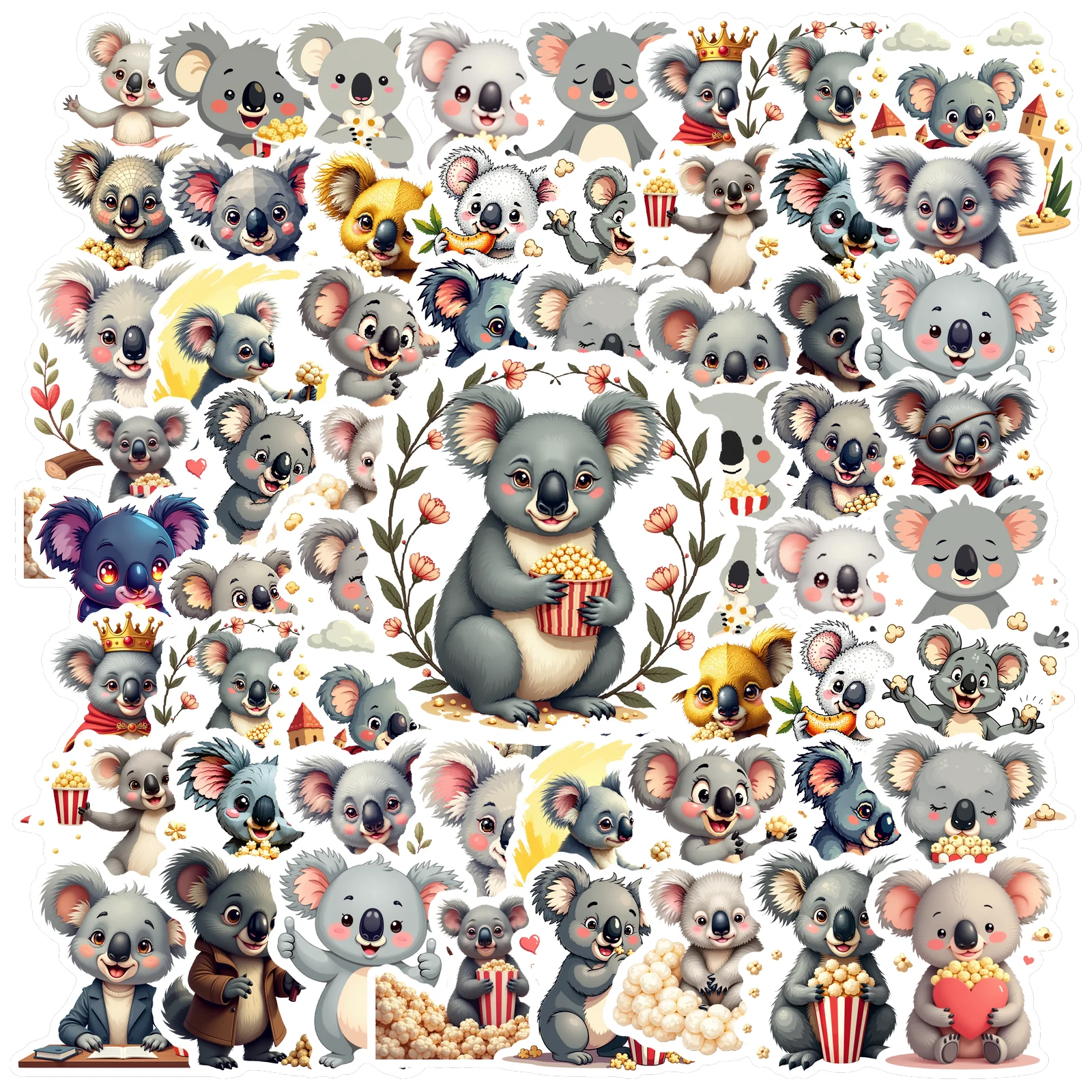 

50-200 шт., наклейки с изображением коалы, водонепроницаемые наклейки для бутылки с водой, чехлы для ноутбуков, телефонов, планировщик, скейтборд для взрослых, подростков